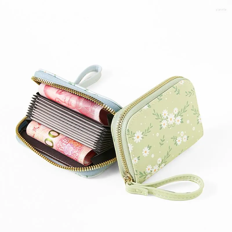 Card Holders PU Leather For Women Short Black/pink/blue/purple/apricot/green 9 Bits 2 Big Position Female Coin Purse Clutch Bag