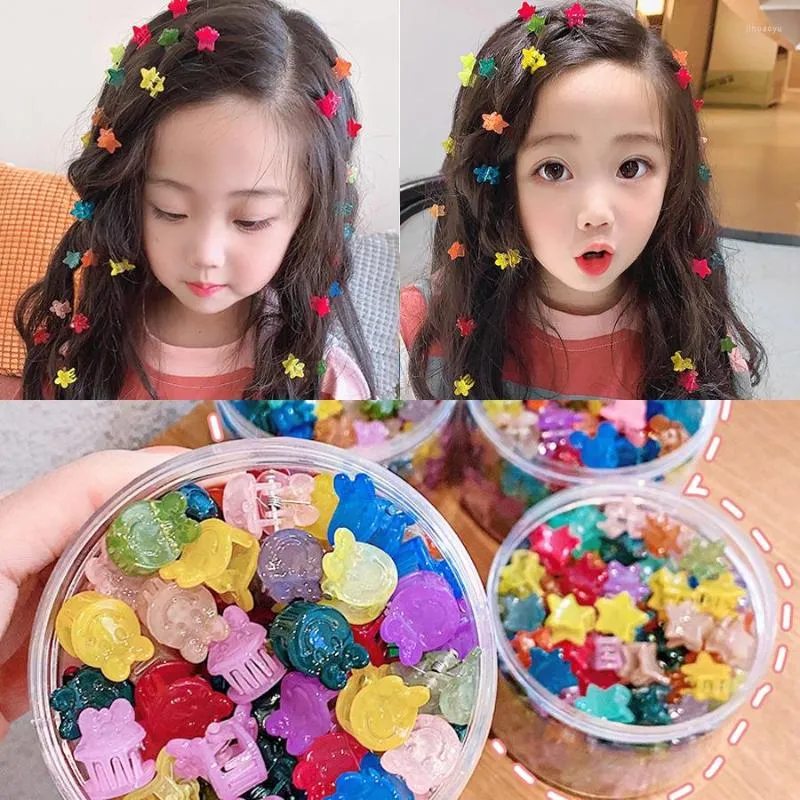 Hair Accessories Korean 50 Pcs/bag Candy Color Mini Fruit Clips For Girls Kawaii Cartoon Hairpin Baby Claw Sweet Cute