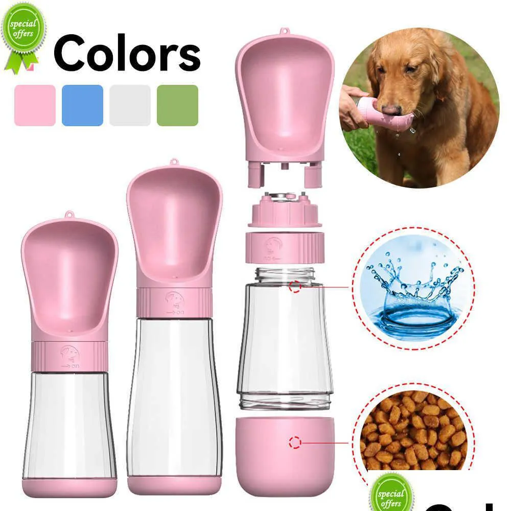 Dog Bowls Feeders Portable Water Bottle For Small Large Dogs Outdoor Walking Puppy Pet Travel Drinking Bowl Supplies Drop Delivery Dh8Sq