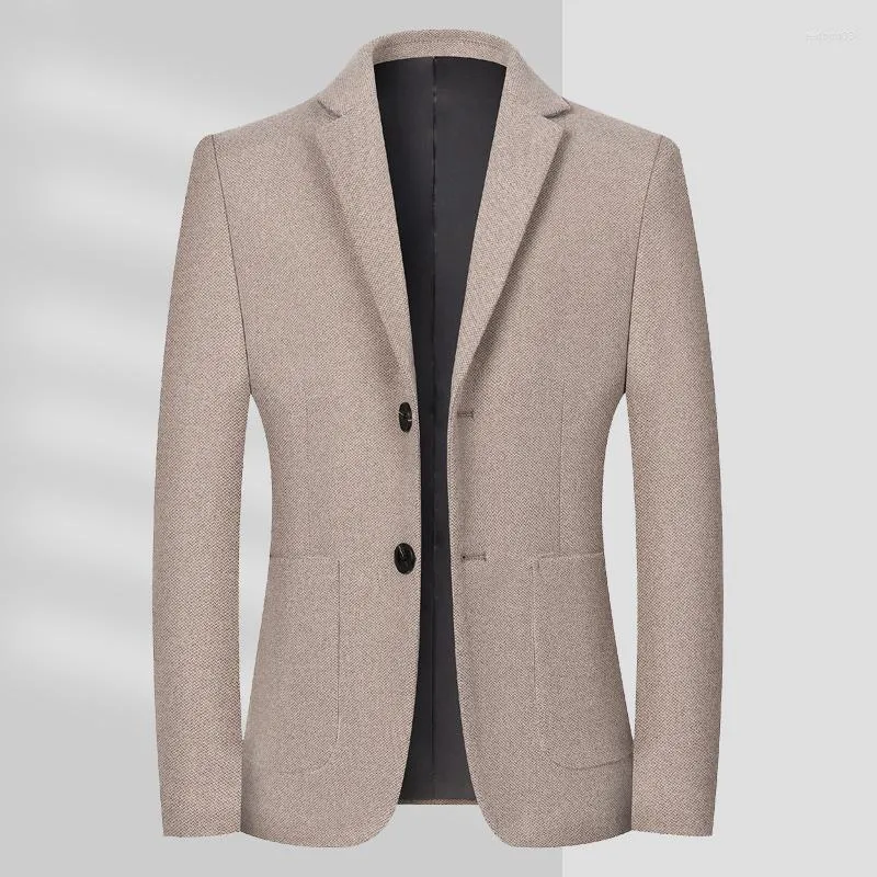 Herrdräkter Casual Business Wool Office 2023 Piece Suit Spring Single Cashmere Coat Top Tweed