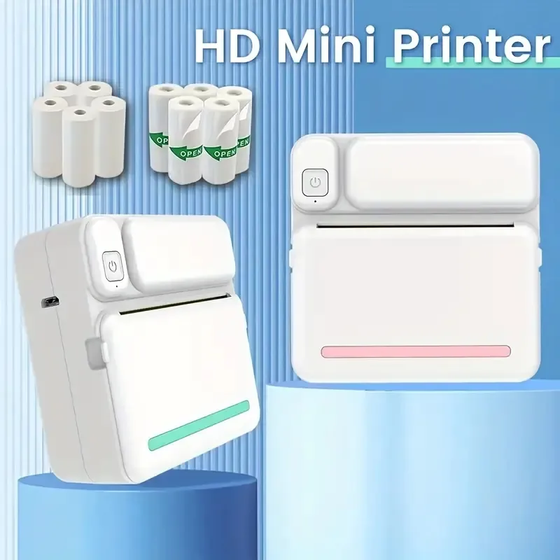 Portable Pocket Mini Printer: تطبيق تنزيل لاسلكي خالي من الحبر ، صور طباعة ، ملصقات أكثر - مثالية لعيد الميلاد ، هدايا عيد الشكر الهالوين!