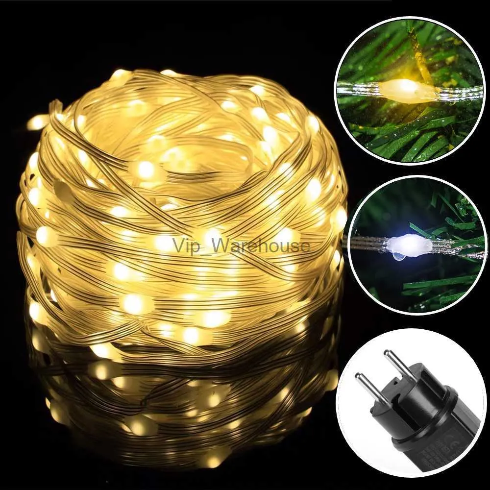 LED Strings Party New Street Garland Christmas Lights Outdoor Waterproof IP65 LED String Lights 150m Garland 24V EU Plug New Year Decorations 2024 HKD230919