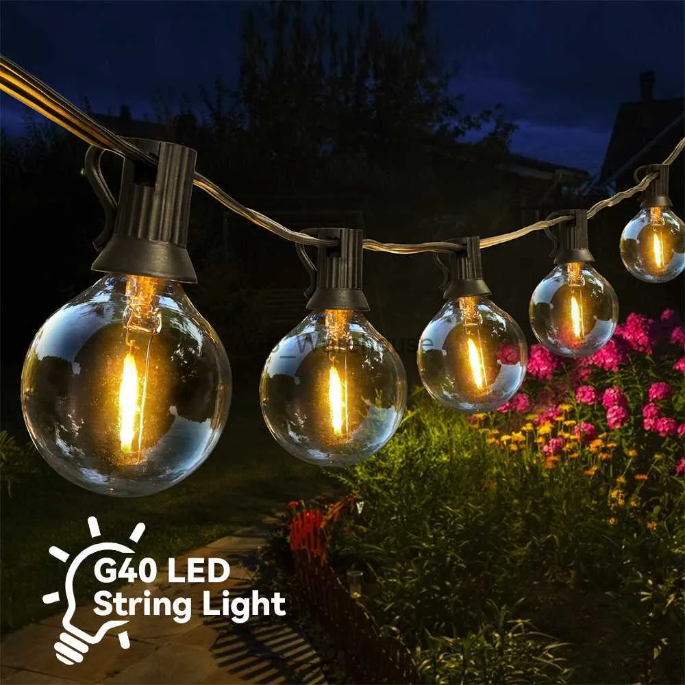 LED-Kette, Party-LED-G40-Kugel-Lichterkette, wasserdicht, für den Außenbereich, Garten-Girlande, Lichterkette, Terrasse, Garten, Kneipe, Weihnachtsfeier-Dekoration, HKD230919