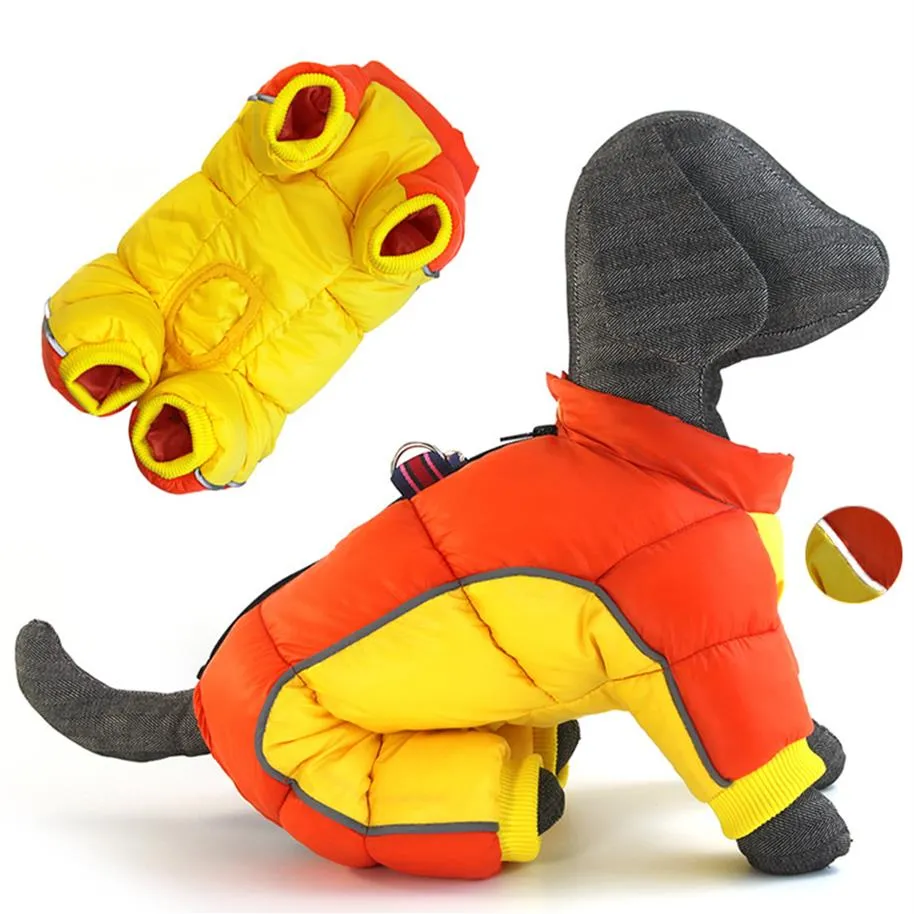 Hundebekleidung Winter-Haustier-Hundekleidung für kleine Hunde Warme reflektierende Welpenkleidung Französische Bulldogge Kostüm Mittlerer Mantel für Chihuahua 323C