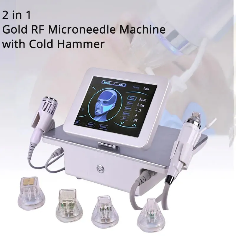 2 in1 Fractional Professional Cold Hammer Micro Needle Rf Skin Tightening Rf Face Lifting And Wrinkle Removal Remove Stretch Marks