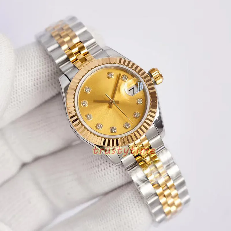Designer relógio feminino relógios de moda relógios de pulso dois tons relógio de pulso 31mm movimento automático pulseira de aço inoxidável montre de luxo