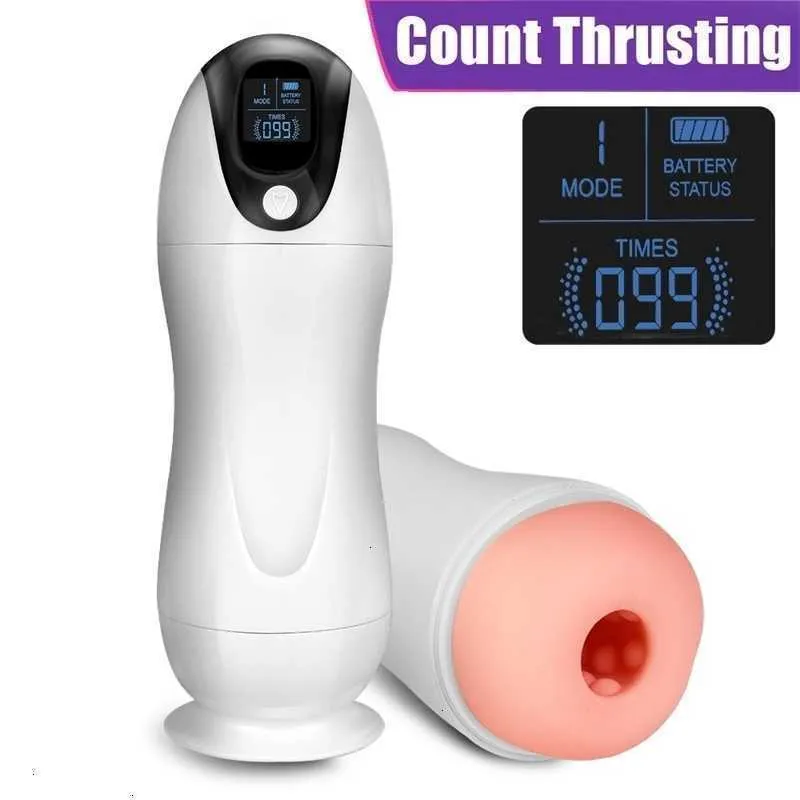 Sex Toy Masseur Nouveau Masturbateur Mâle Propulsion Compteur Vibrateurs Vaginal pour Hommes Réel Cunt Ass Sucker Pénis Sporter Cock Oral Érotique