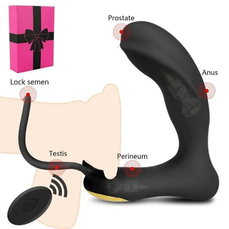 Masseur adulte stimulateur de prostate vibrateur anal double anneau plug anal télécommande sans fil produit retarder l'éjaculation jouet pour hommes