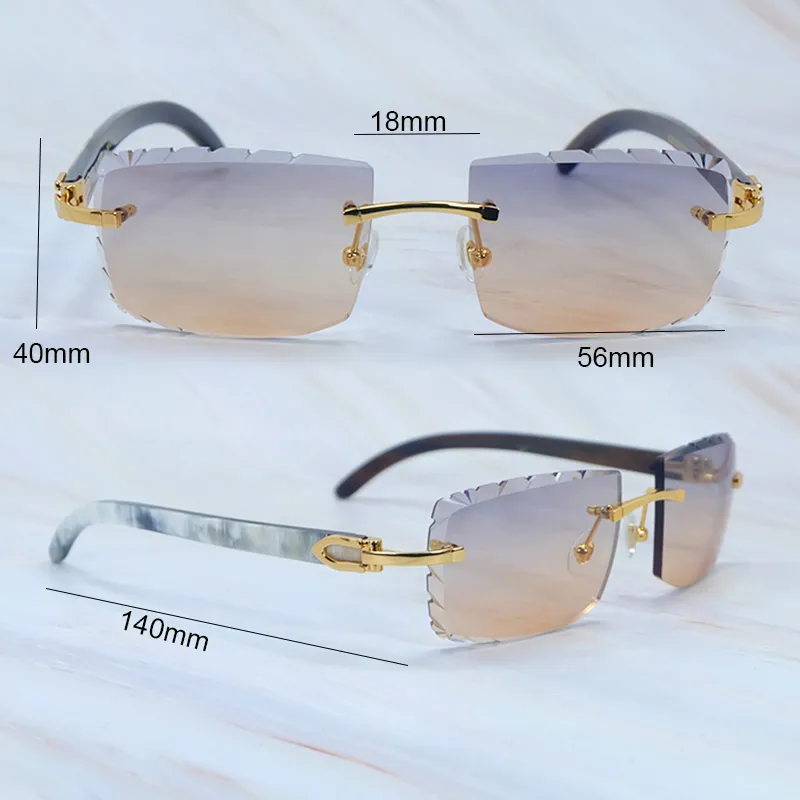 Women Rimless Clear Lens Tint Marble Arm Gold Frame Diamond Sunglasses Gafas New Diamond Cut Rimless Sunglasses | Gold Metal Frame |... From  main image 3
