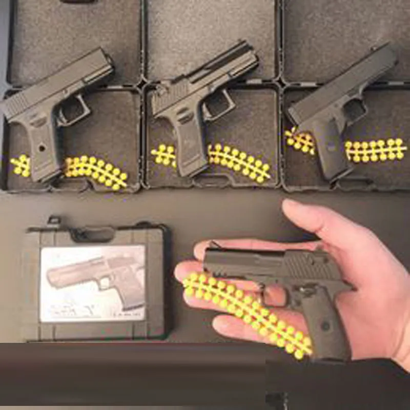 MINI Alloy Pistol Desert Eagle Colt Toy Gun Model Shoot Soft Bullet For Adults Collection Kids Gifts