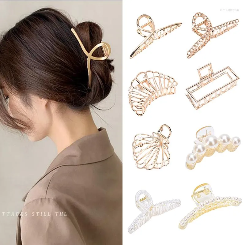 Grampos de cabelo feminino moda garra clipe caranguejo braçadeira hairgrip metal hairpin acessórios femininos coreanos