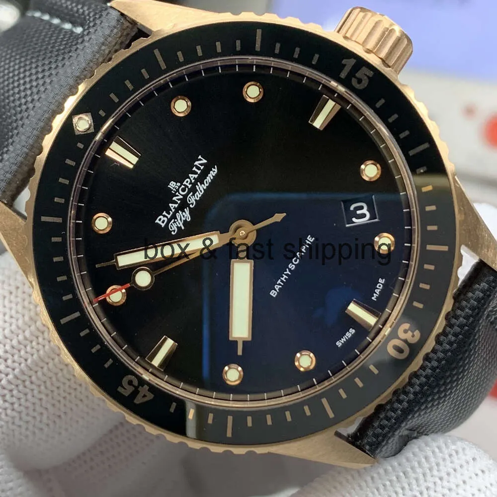 Formar reloj de lujo Fifty Fathoms 5100 Boper 43 6 mm Buscar Reloj para hombre Autom tico Mec nico Batiscafo Calendario Resplandor Dise ador