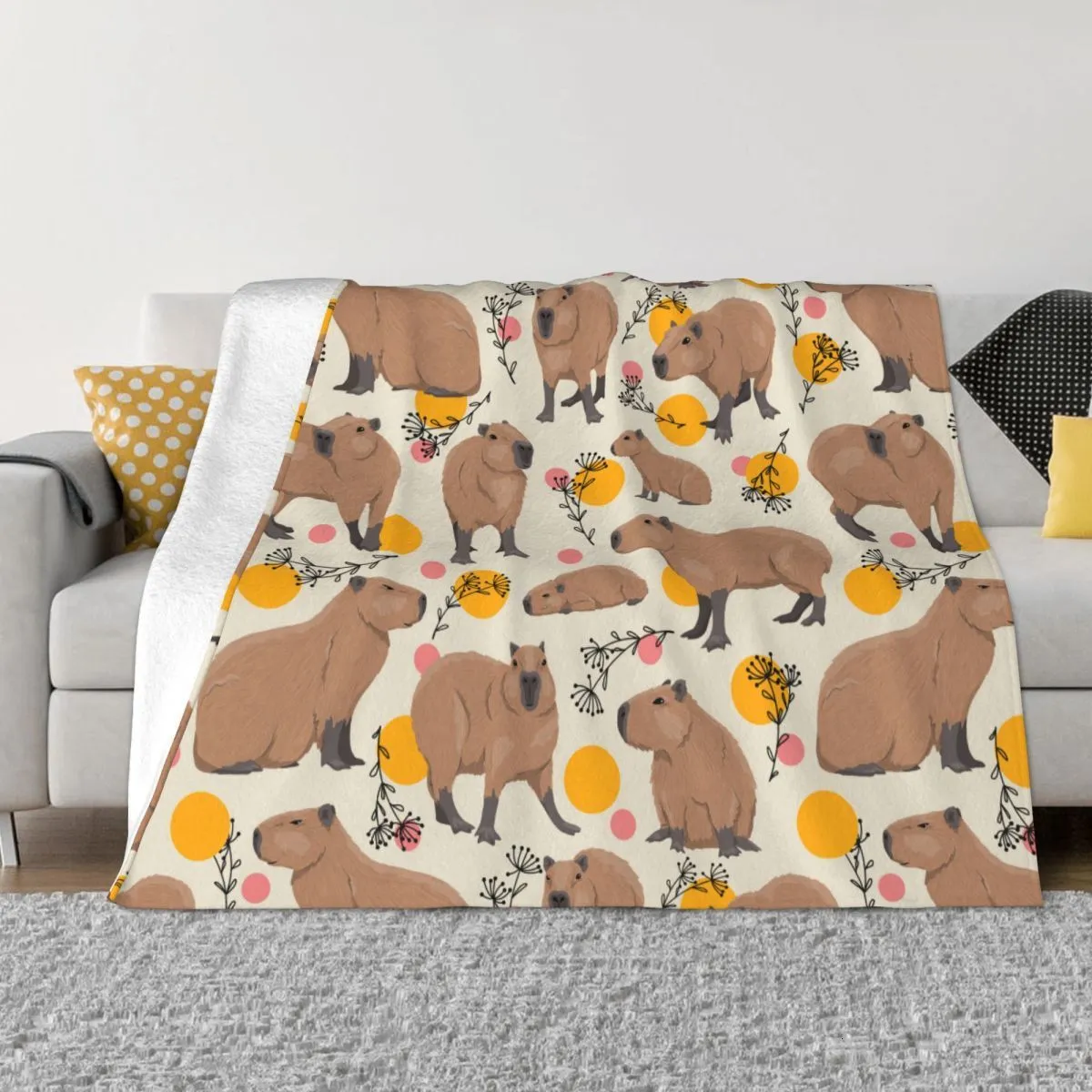 Dekens Capibara-dekens koraalfleece pluche decoratie wilde dieren uit Zuid-Amerika superwarme deken voor thuiskantoor quilt 230920