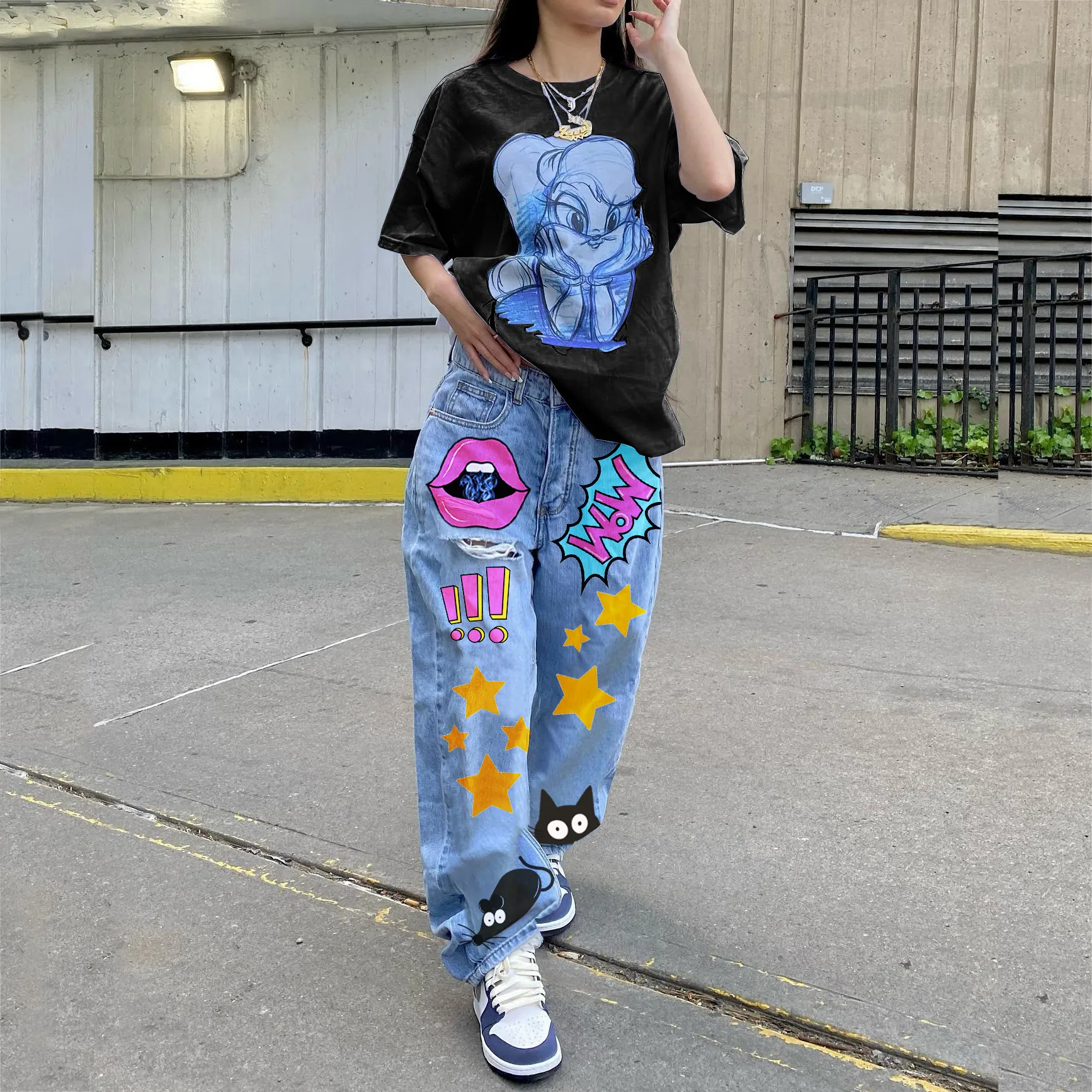 CFIERCE 猫柄　パーカー new jeans ヘリン着用y2k 新品現品】cfierce 猫柄 パーカー new jeans ヘリン着用 - メルカリ