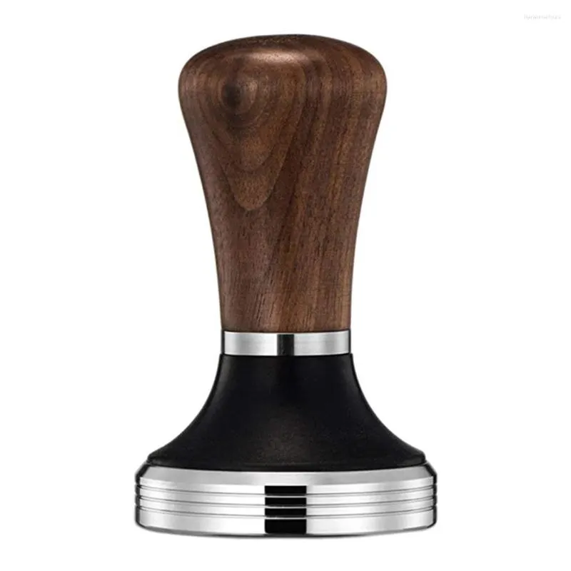 Coffee Filters 51mm Tamper Powder Hammer Pressing Walnut Handle Distributor For And Espresso Tampers