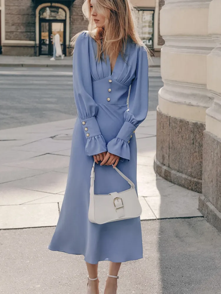 sachin and babi light blue dress Bohemian Ankle-Length Chiffon Dress with Empire Waistline and Hooded Collar  for Autumn Women from Dhgate Basic & Casual Dresses