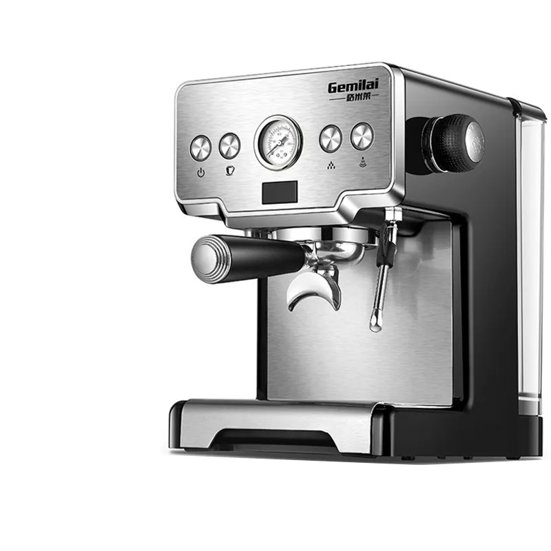 Semi Automatic Espresso Machine With Double Mini Cup Funnel, Flower Cylinder, And English Manual