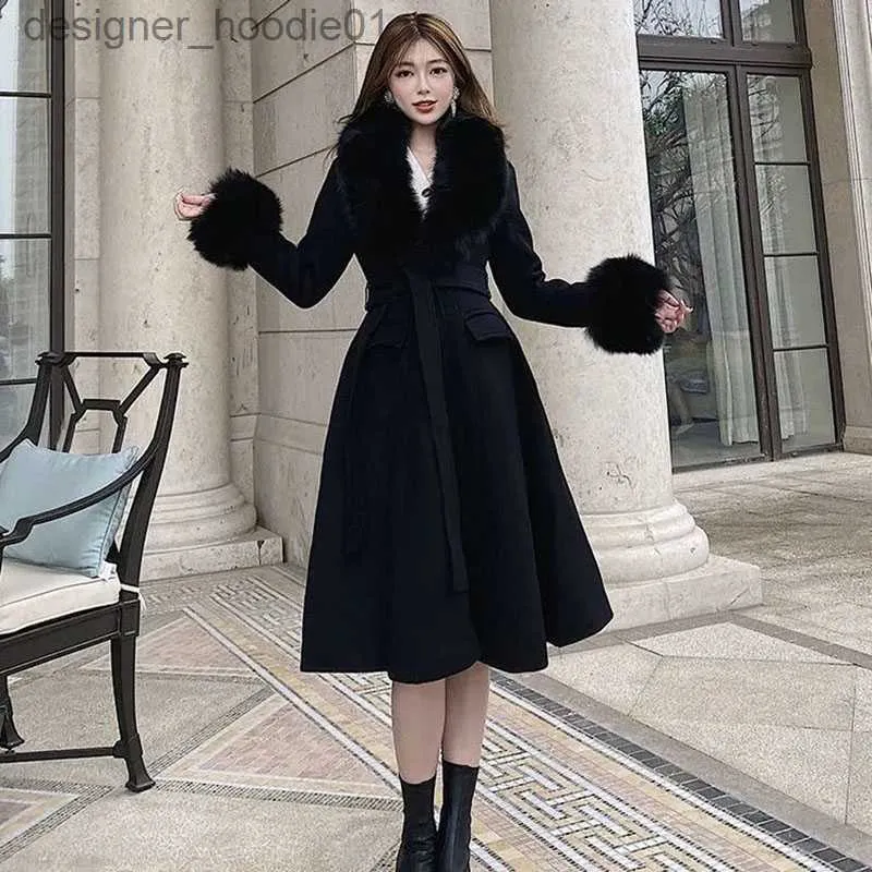 black winter coat, long wool coat, wool jacket, fitted coat, long