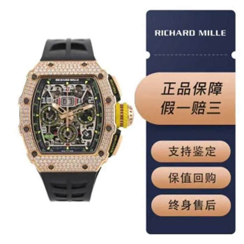 Richarmilles Watch Swiss Sports Wristwatches Automatic Mechanical Watches RM1103 Rose Gold Original Diamond Mens Fashion Leisure Sports Calendar CXV6 N5 PRX2 WNO