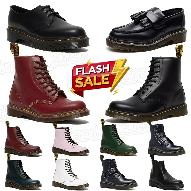 Klasyczna platforma Jadon gładka skórzana Doc Martens Women Designer Boots Nappa Chelsea 1460 DR MARTINS Woman Botows Mokorka oryginalne Airwair Kids Martin Boot