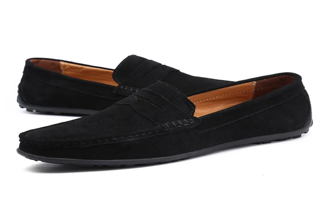 POLALI Suede Leather Slip On Men Loafers Mocassin 2019 Top Quality Fashion Men Penny Loafers