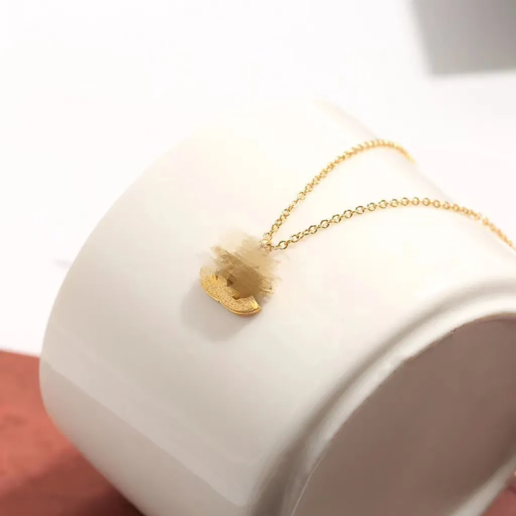 Marca de canal 18K banhado a ouro colares de luxo designer colar corrente para presentes femininos