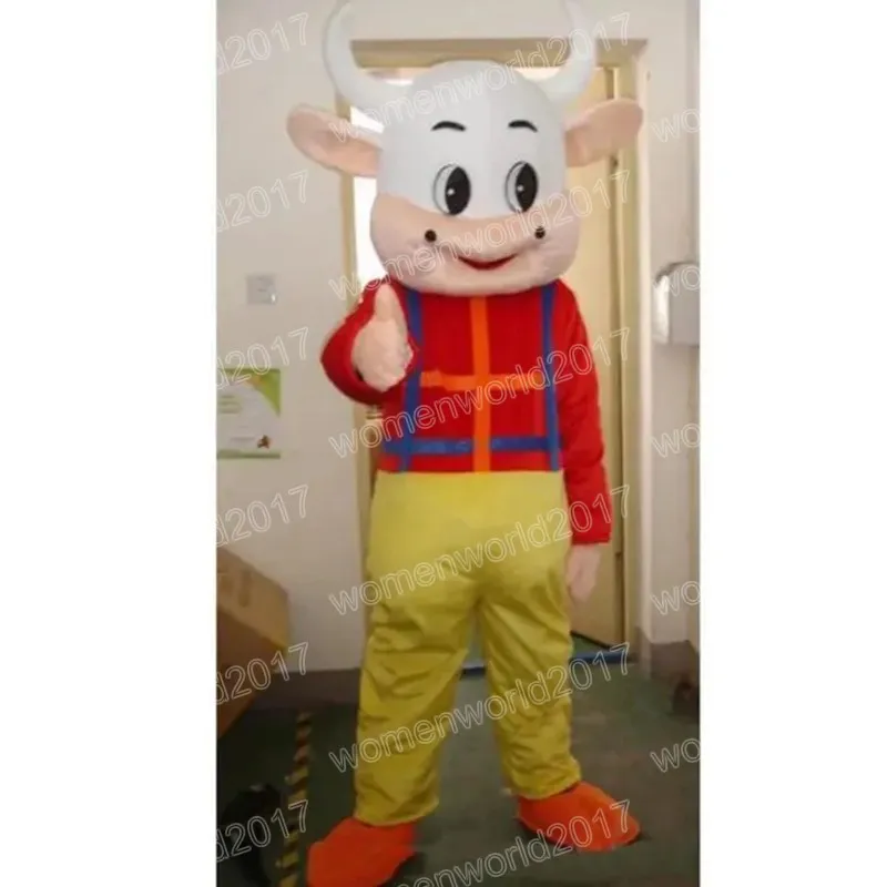 Halloween Lovely Cow Mascot Costume Top Quality Cartoon Character Outfits Suit Unisex Adults Outfit Birthday Christmas Carnival Fancy Dress