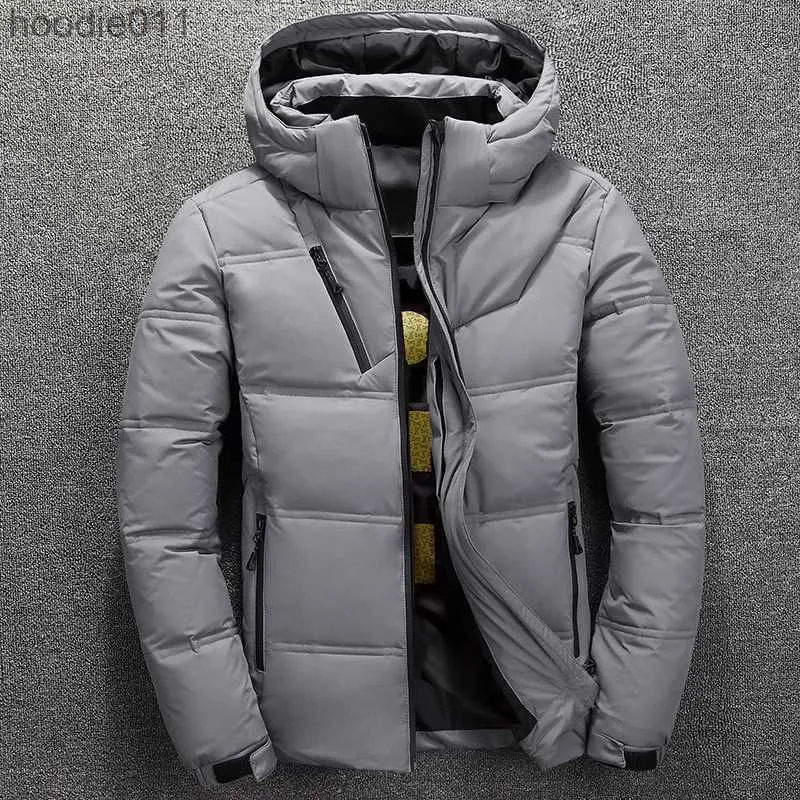 Women's Down Parkas Winter New Men's Down Jacket Trend Korean version kort kappa förtjockad varm vit anka ner vindtät mäns vadderad jacka 2023 .. l230920