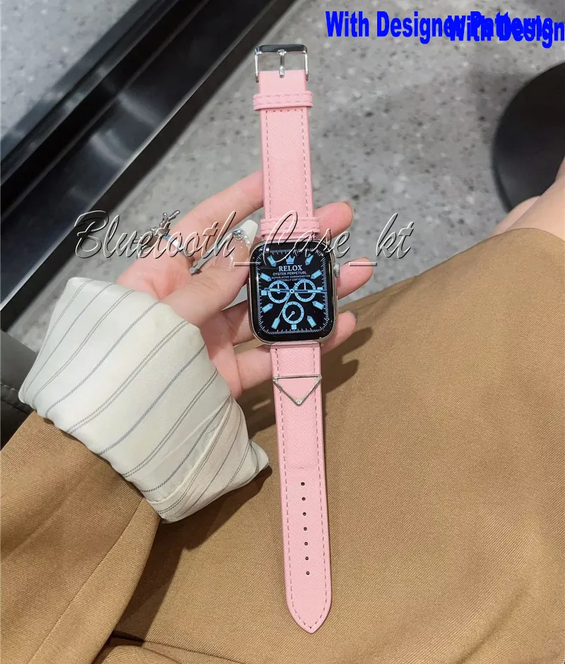 أزياء P Designer Smart Smart Straps لـ Apple Band 42mm 38mm 40mm 41mm 44mm 45mm 49mm Watchband Bracelet Stripes Watch Band Designs Iwatch 9 8 7 6 5 4 3 2 1 Se Watchbands