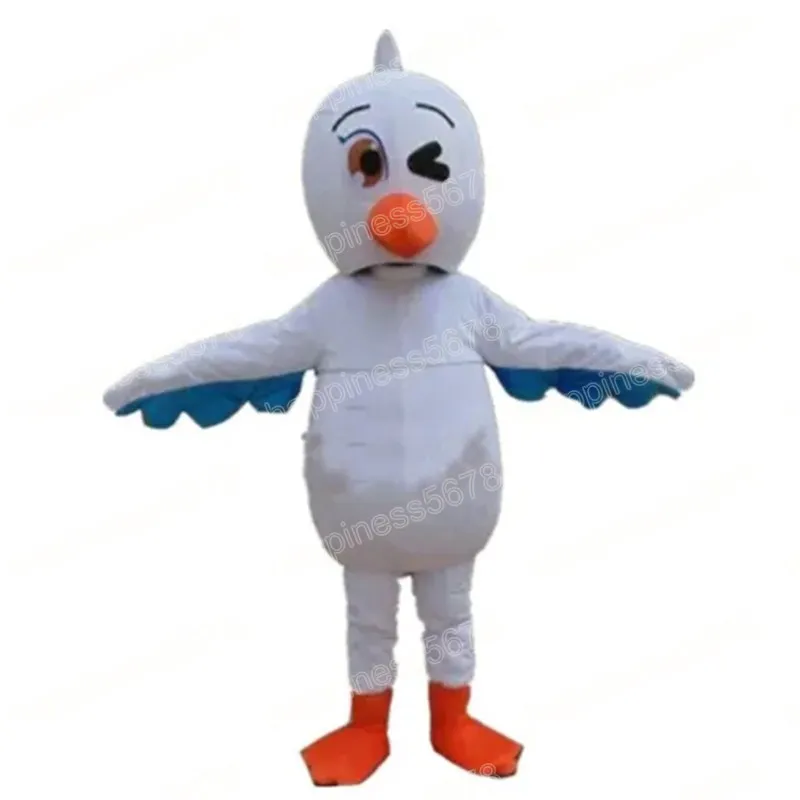 Performance White Bird Mascot Costume Cartoon Character Outfit Suit ...