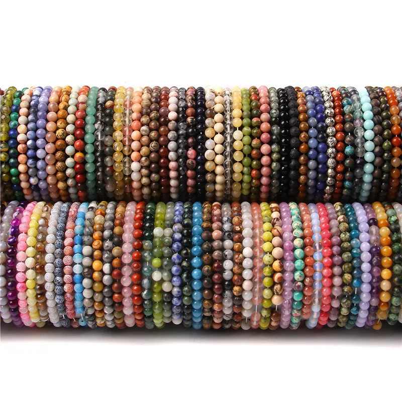 Wholesale Bulk Crystals Bracelets Beaded Bracelet 6mm Round Gemstone Bead