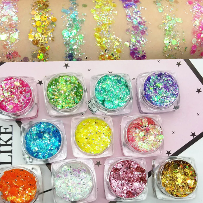 Corps Glitter 19 couleurs diamant paillettes fard à paupières durable miroitant sirène ongles gel surligneur maquillage fête cosmétiques 230920
