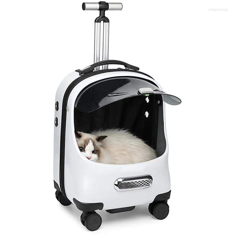 Cat Carriers Pet Rolling Carrier Dog Backpack With Wheels Cats Puppies Travel Bag Trolley