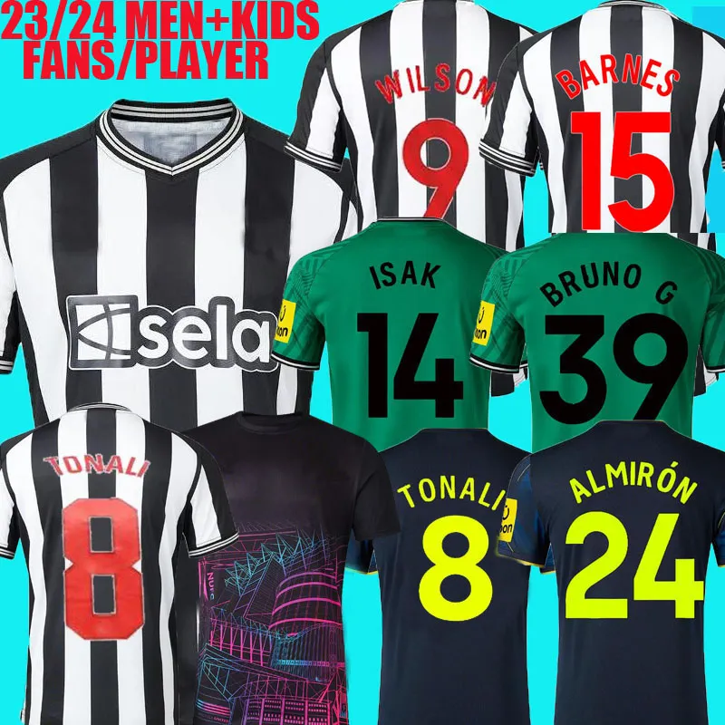 23/24 Tonali Soccer Jerseys Men Kids Kit 2023 2024 Newcastles Barnes Bruno G. Wilson Stadium Gordon Isak Football Shirt Home Away Botman Fans Player Training Uniteds