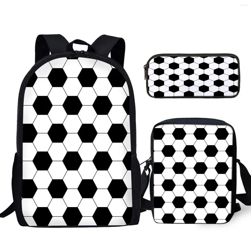 Backpack YIKELUO Sports Football 3D Printing Student Textbook Casual Fashion With Zipper Diagonal Bag Soccer Lovers Gift Pack