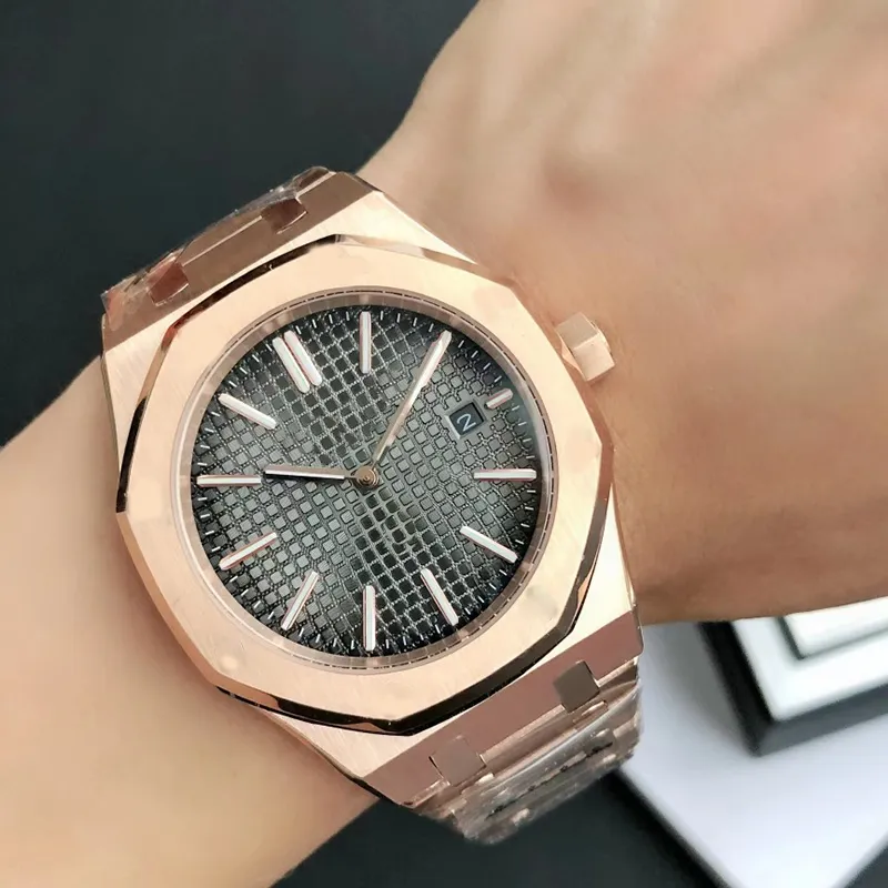 Reloj clásico de marca famosa para hombres Reloj de movimiento mecánico automático con esfera dorada de lujo Reloj para hombres Reloj de zafiro resistente al agua de 41 mm Montre de luxe Watch factory