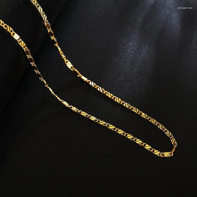 Chains 16-30inches Wholesale Beautiful Fashion Elegant Gold Color Chain Pretty For MEN Women Necklace Jewelry Wedding Party Gift