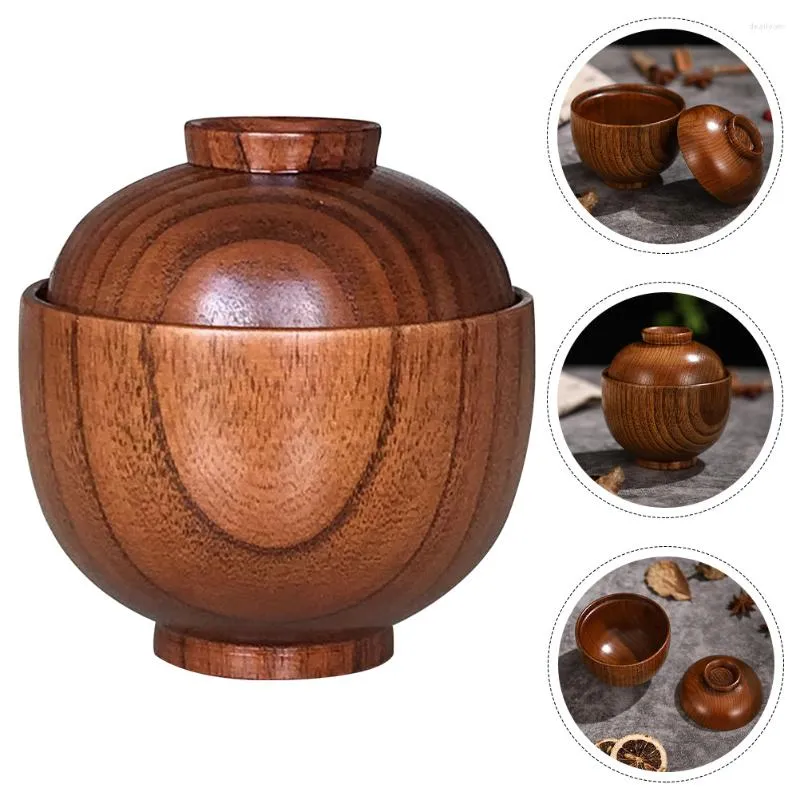 Dinnerware Sets Wooden Bowl Lid Kids Japanese Ramen Small Salad Bowls Lids Serving Noodle Soup Nut Candy