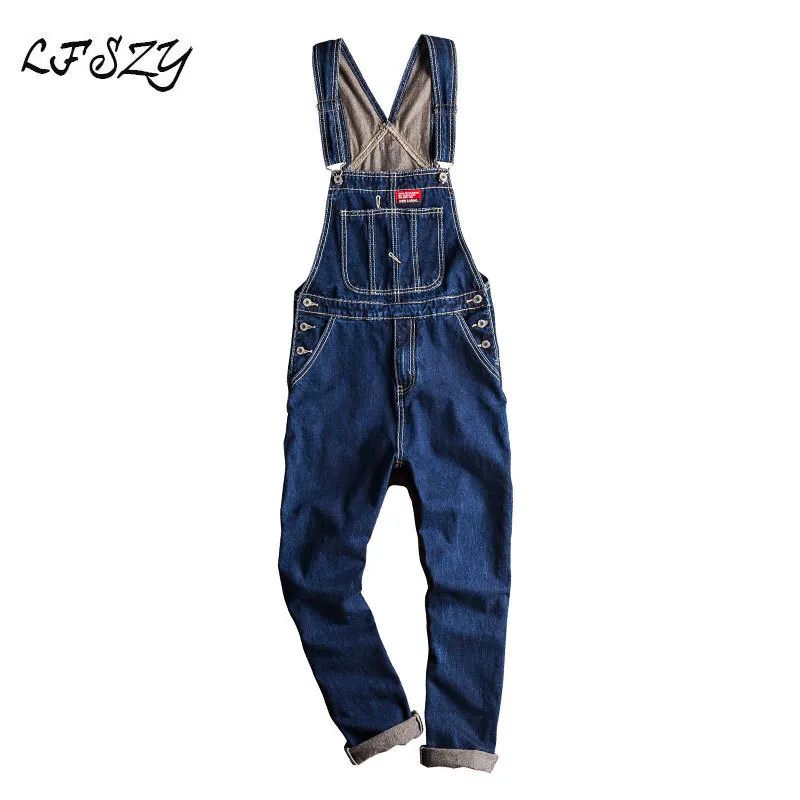 Jeans pour hommes Jeans hommes version coréenne de combinaisons d'outillage hommes bavoir bleu denim pantalon plus taille S-XXXL 230920