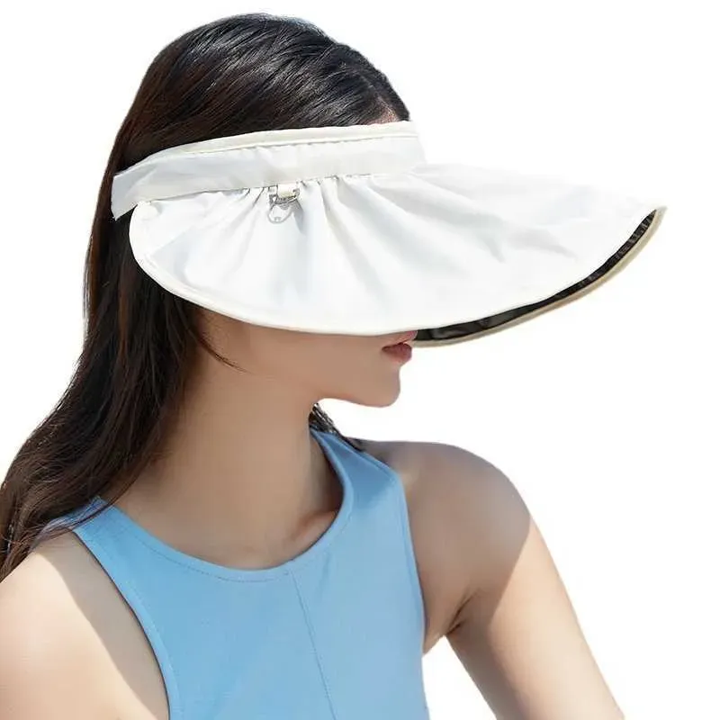 2022 여자 모자 선 스크린 모자 여성 여름 방지 방위 블랙 접착제 검은 접착제 모자 빈 탑 태양 모자 고품질 파와인 디자이너 모자 12 ll