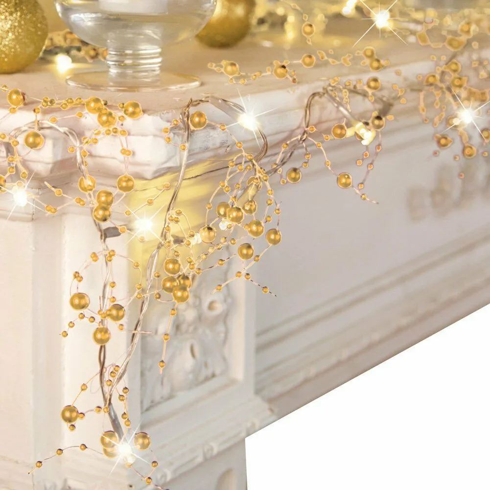 2.5 M/pz Decorazione Di Natale Di Nozze LED Luce Perline Stringa Evento Artigianale Ornamento Tenda Da Soffitto Per La Casa Giardino Forniture Fai Da Te