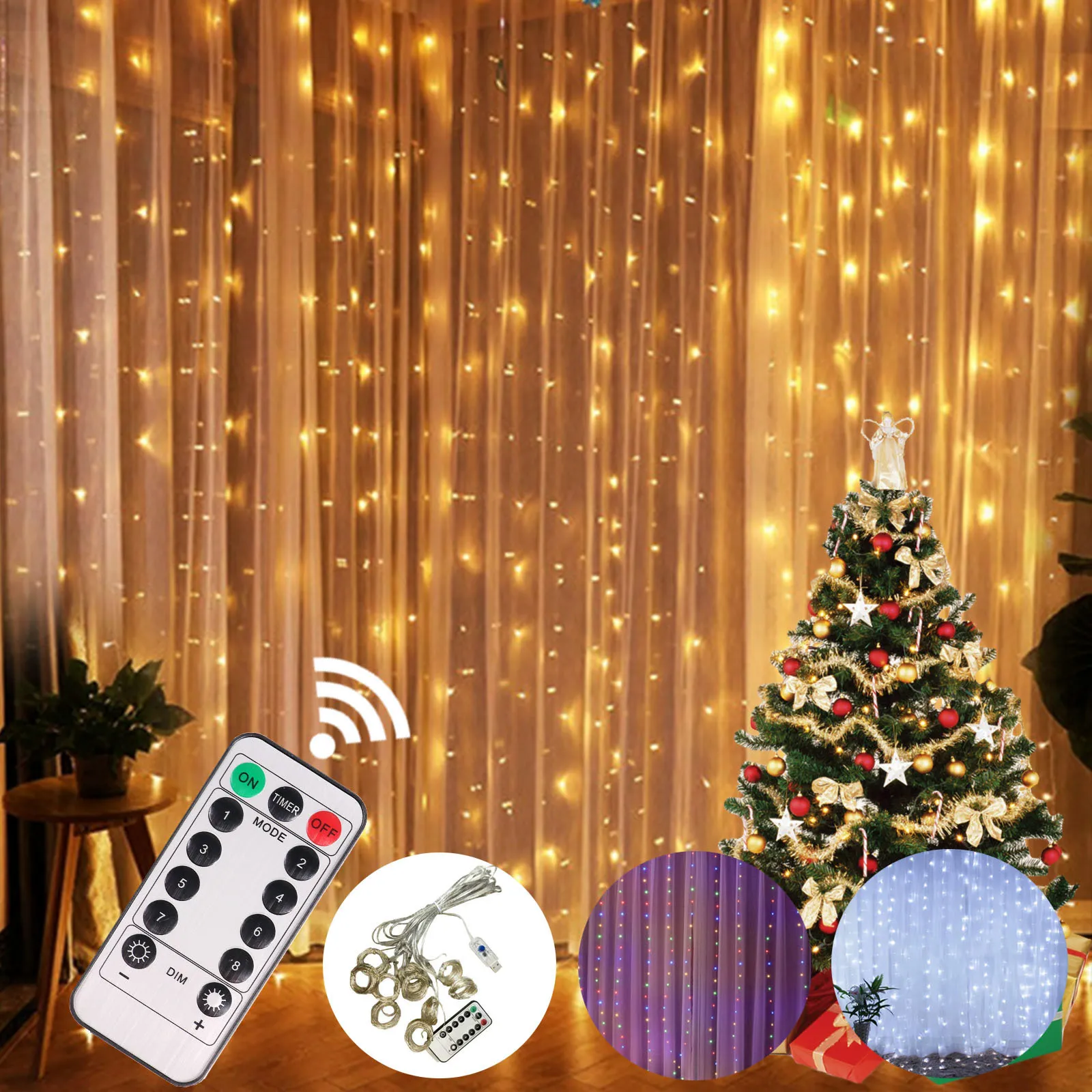 Kerstversiering Ornament LED Fairy String Gordijn Lichten Guirlande Festoen Decor voor Thuis Jaar Xmas Navidad 230919