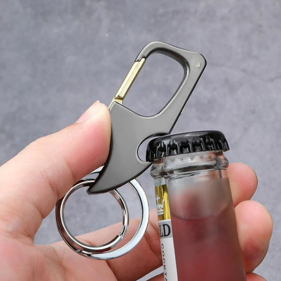 Classic Men Mini Knife Folding Bottle Opener Keychain Multifunctional Keyring Waist Mount Carabiner Car Key Accessories