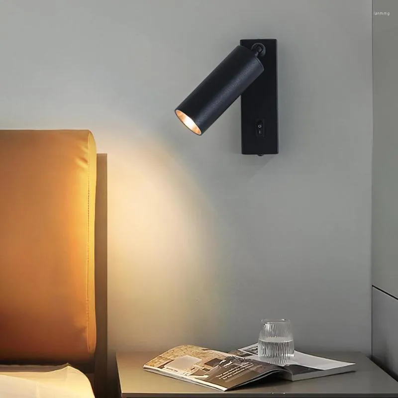 Wandlamp Nordic LED met schakelaar 330 ° draaibaar 5W spotlight moderne binnenverlichting woonkamer gangpad nachtkastje licht