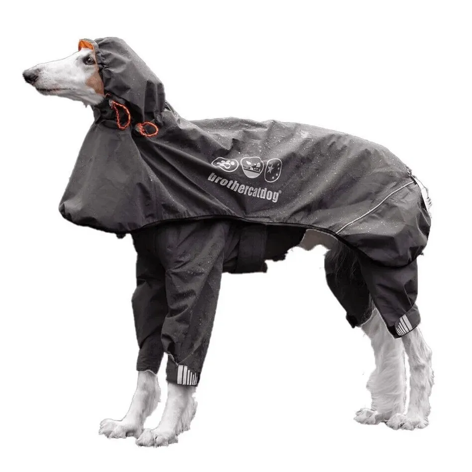 Hundklädkläder Pet Raincoat Snowsuit Greyhound Whippet Waterproof Windproof Coat Fullt inslagna reflekterande hundar Jacka 230919