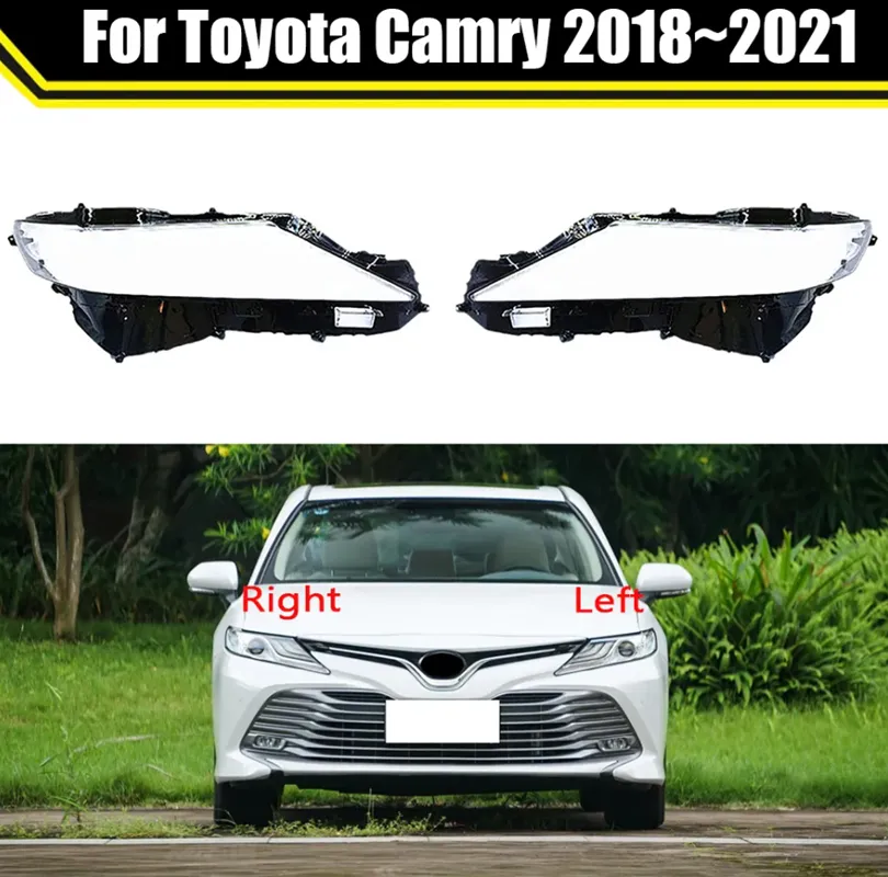 Apropriado para toyota camry 2018 ~ 2021 farol do carro lente transparente habitação camry farol transparente plexiglass habitação máscara