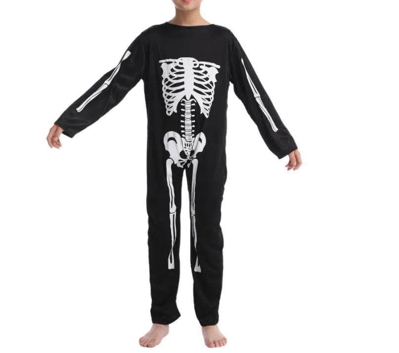 Tuta da scheletro unisex Uomo Donna Costumi modello teschio di Halloween Vesti i vestiti cosplay per feste a tema