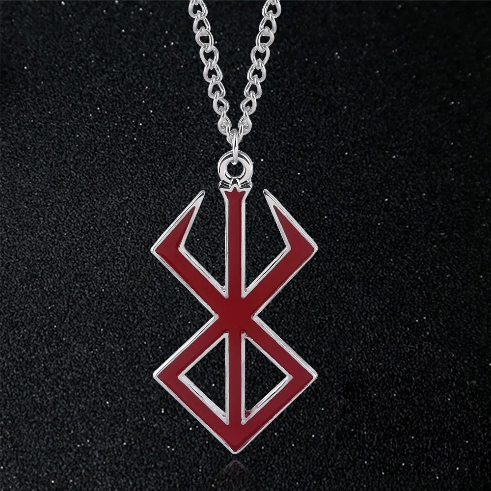 Chokers Berserk Brand of Sacrifice Pendant Necklace Black Swordman Guts Metal for Women Men fans Souvenir smycken 230920