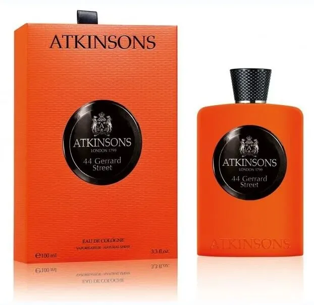 2023 Atkinsons 44 Gerrard Street Perfume 100 ml mężczyzn Kobiety Zapach Eau de cologne 3,3 uncji długotrwały zapach neutralny unisex parfum spray najwyższej jakości