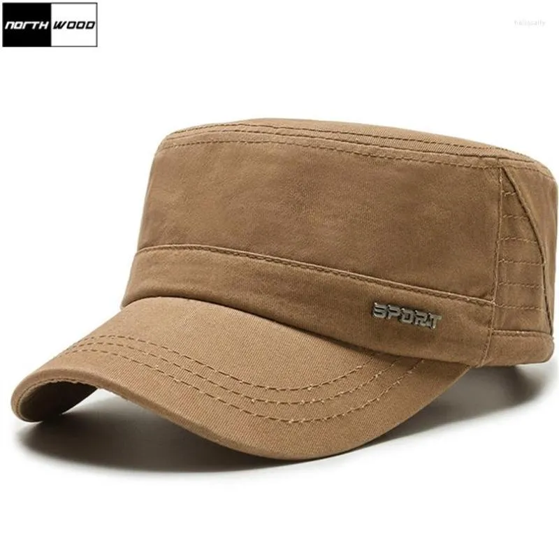 Berretti NORTHWOOD Cappelli militari da uomo di alta qualità Berretti piatti regolabili in cotone Berretto da baseball solido da esterno per donna Estate maschile